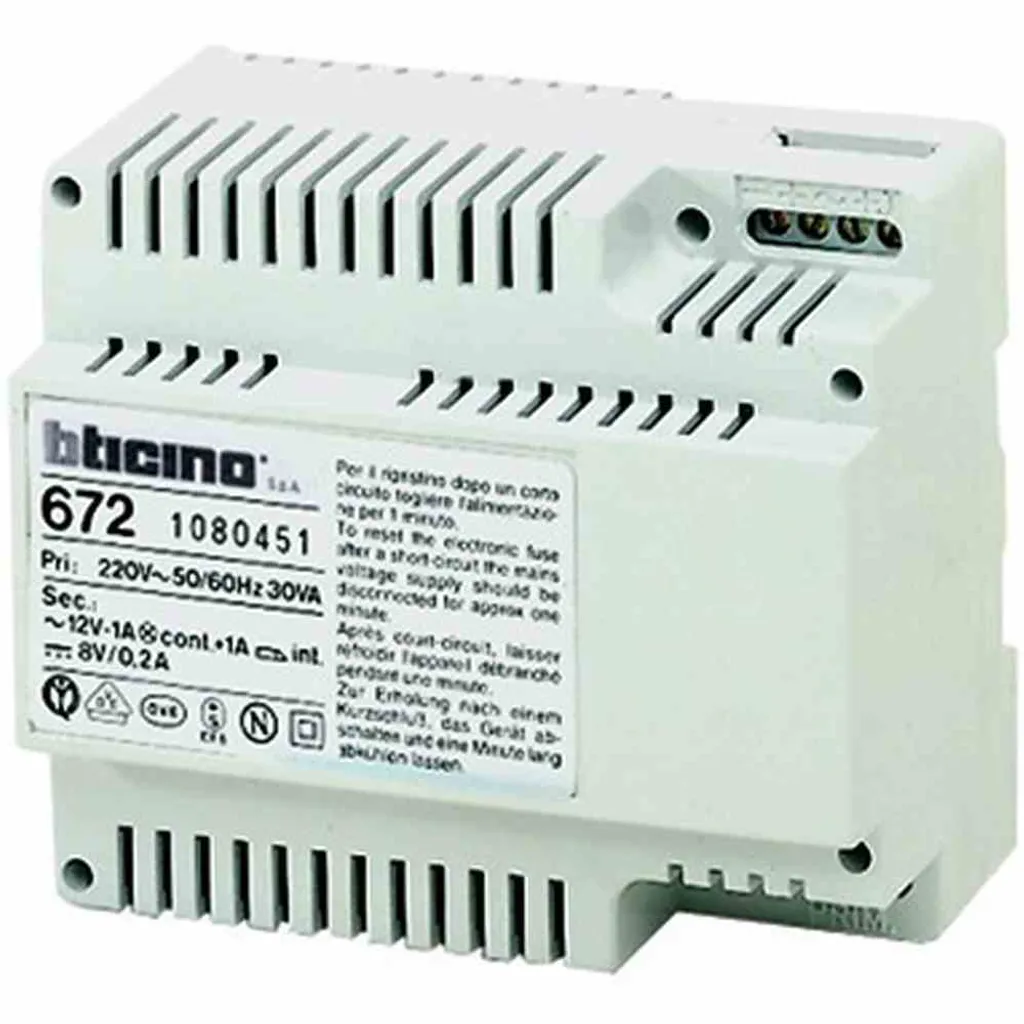 BTICINO 50Tln Bloc d'Alimentation 8V AC multi-tension pour Contacteur
