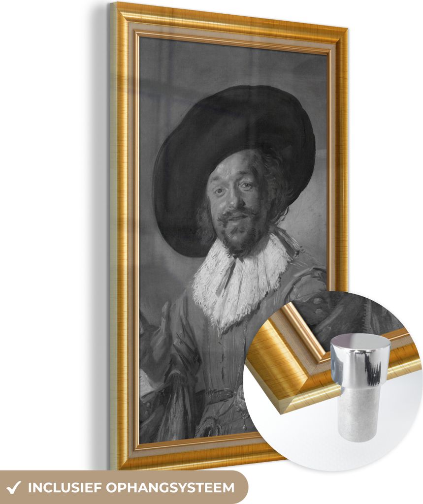 MuchoWow Glasbilder - Bilder auf Wandbild - Foto auf Glas Kunstwerke - Alte Meister - Liste - Gold 60x90 cm Wanddekoration aus Glas - Acrylglasbild...