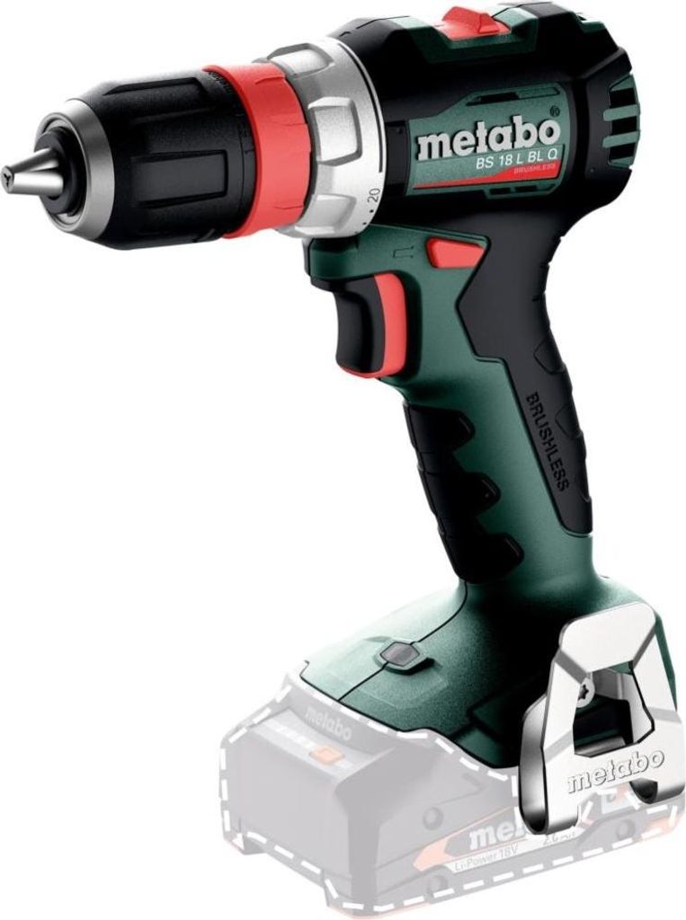 Metabo Akku-Bohrschrauber BS 18 L BL Q, incl. Schnellwechselbohrfutter, Zubehör, metaBOX