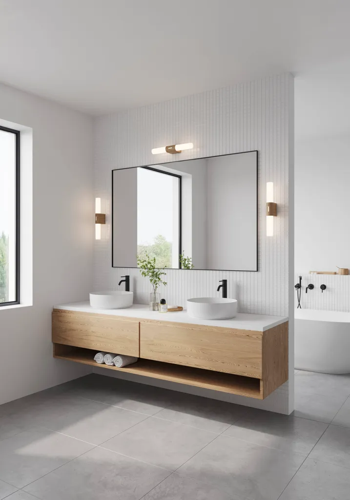 Applique Nordlux Helva Double Basic 9W | Luce Specchio IP44 Marrone - 7