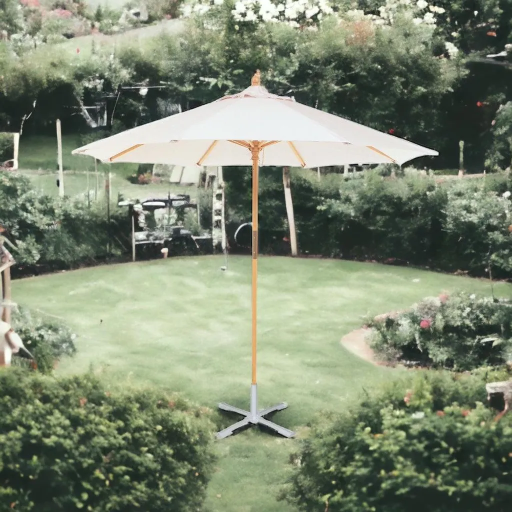 Parasol de Jardin en Bois 300 cm - Finie la Chaleur sur la Terrasse