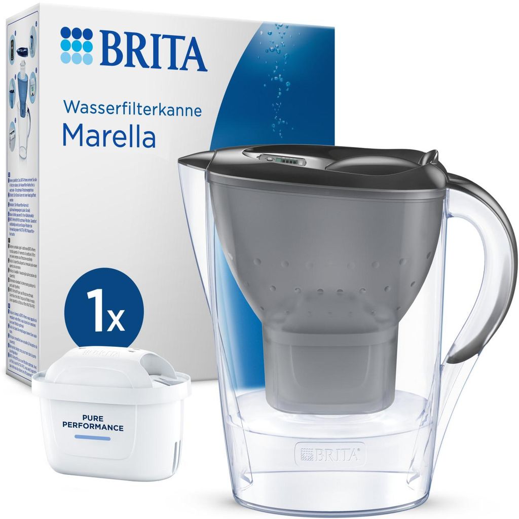 Brita Wasserfilter-Kanne Marella graphit, 2,4 l Füllmenge Produktbild 
