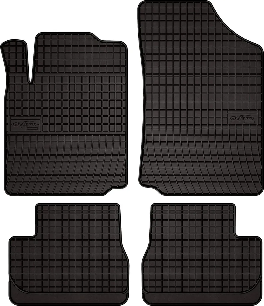 Tappetini in Gomma per Citroen C3 2002-2009 - 4 pz Neri con Bottoni