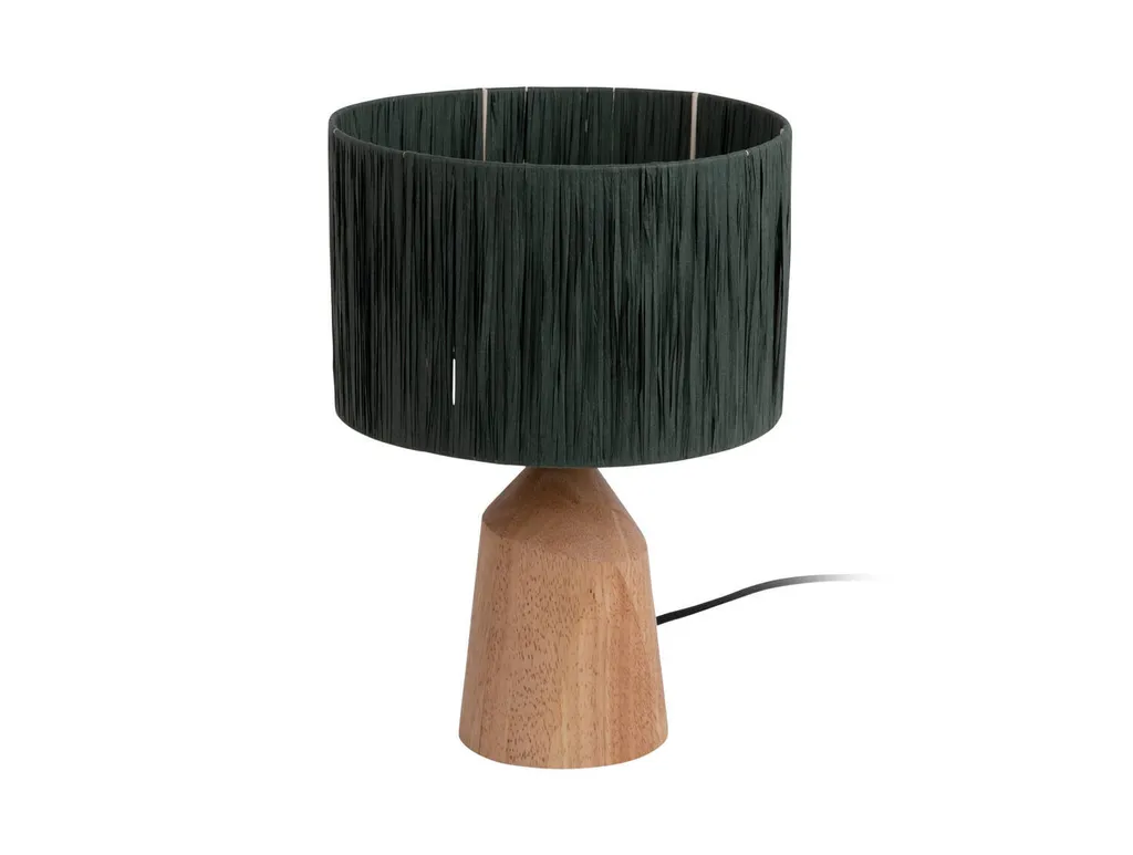 Lampe bois TRAPEZE Ø 25 cm - Structure géométrique et bois naturel