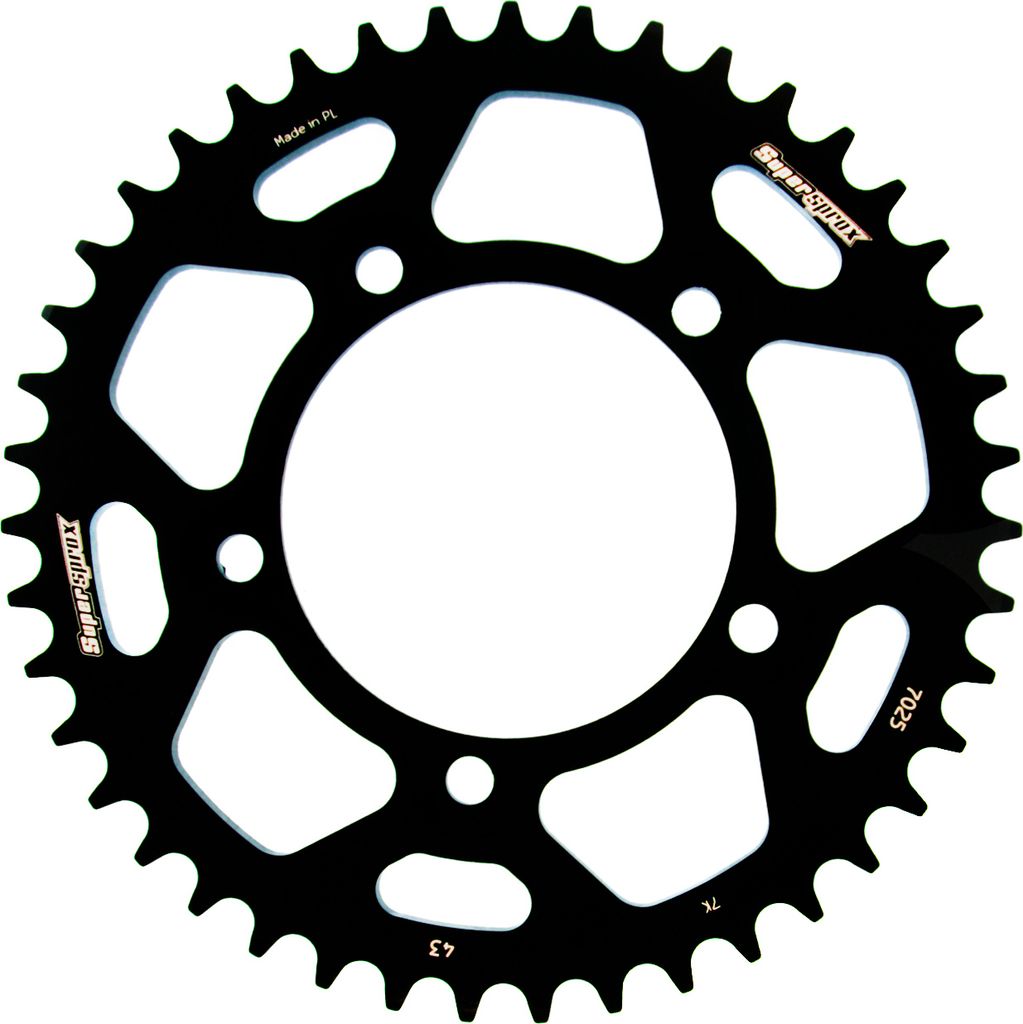 Alu-Kettenrad Supersprox 520 - 43Z (schwarz) RAL-7025:43-BLK|ID 100,0 LK 120,0 5-Loch