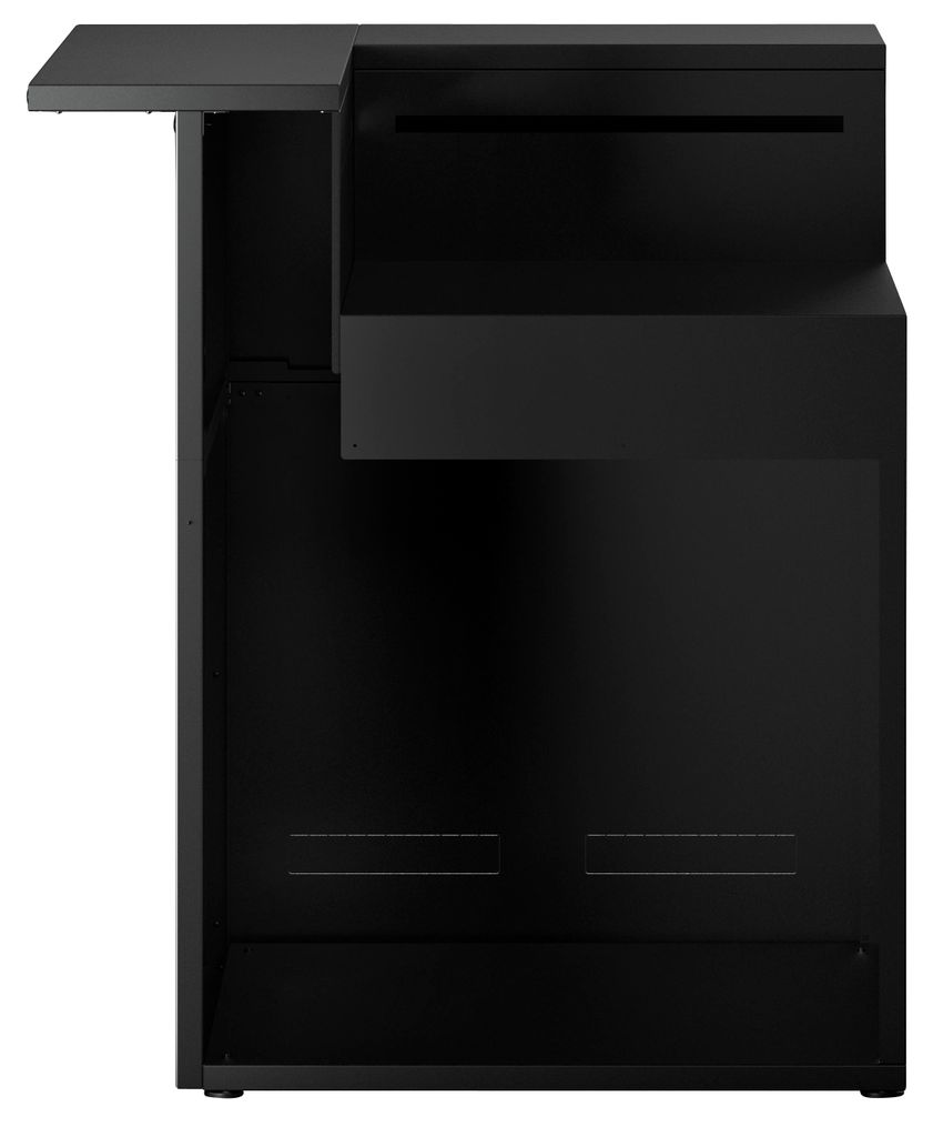 WMF Outdoor-Küche Eckmodul, mit Rückwand / Theke / Hängeregal, 90 x 112 x 81 cm B/H/T, Stahl, schwarz / silber