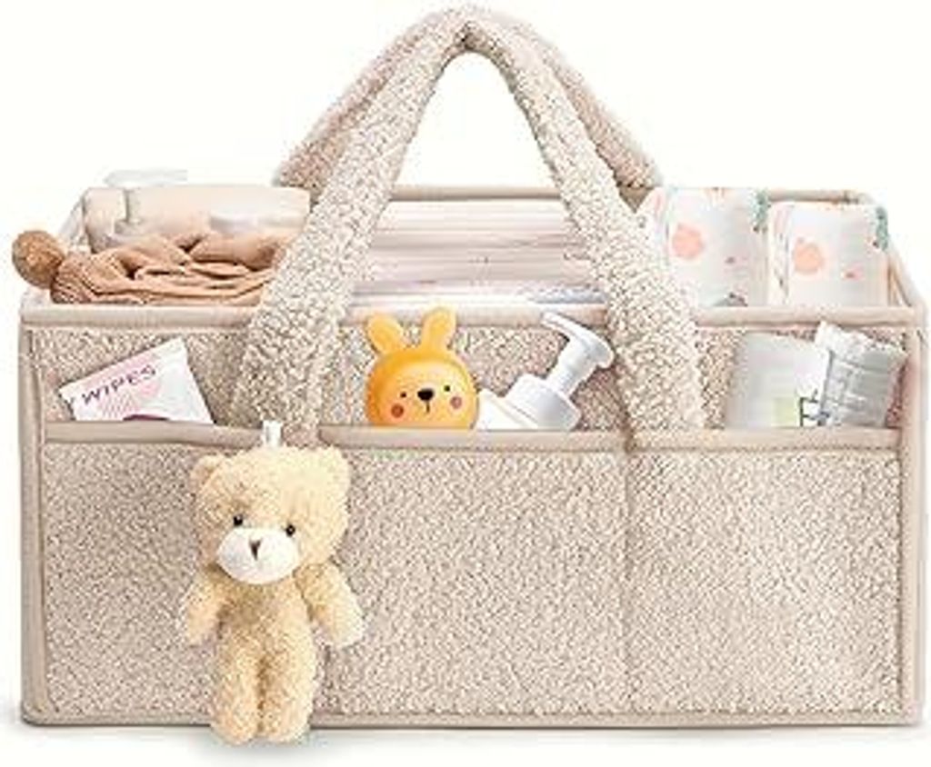 Baby Wickeltasche Organizer?Baby-Windel-Caddy Organizer für Wickeltisch?Multifunktional Tragbar Wickel Organizer für Feuchttücher und Babysachen...
