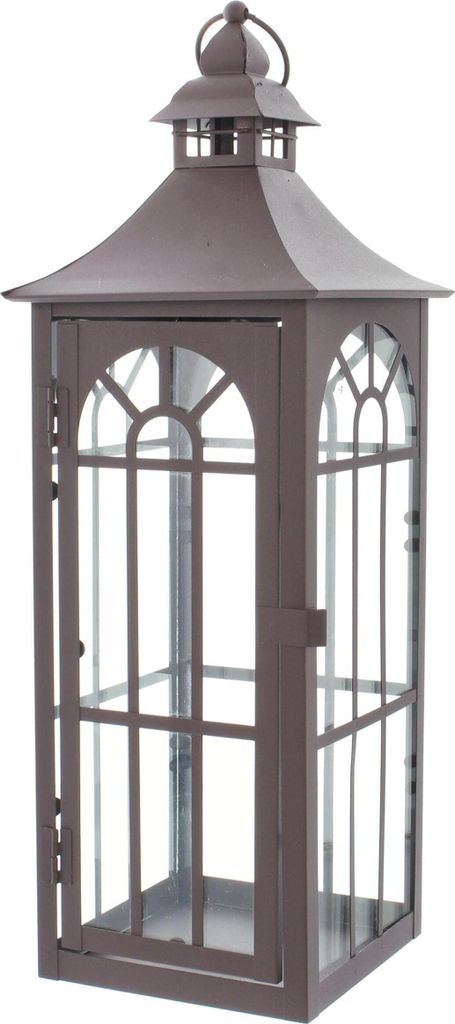 Große Metall-Laterne, schwarz, 15x15x45cm, Deko-Laterne, Produktbild 