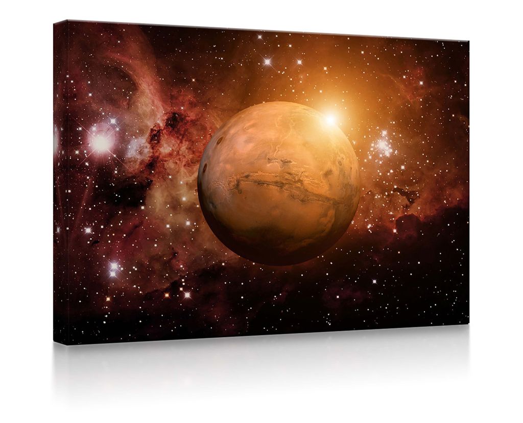 lightbox multicolor | Bild mit Fernbedienung | Planet Mars im Universum | 80x60 cm | fully lighted