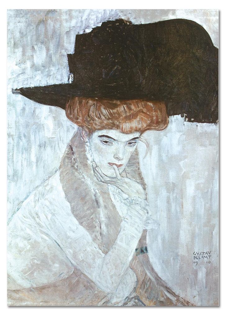 Giallobus - Der schwarze Hut - Gustav Klimt - 50L x 70W cm - Bild - Acrylglas