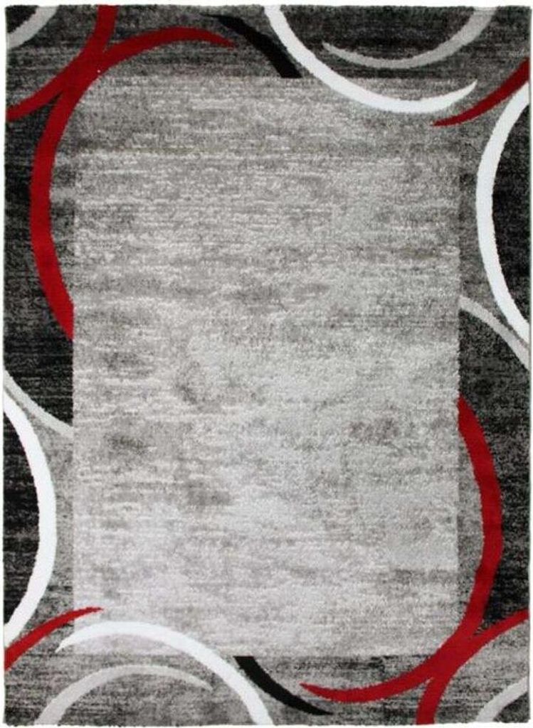 Teppich Vintage gerahmt, 160x230, rot und grau