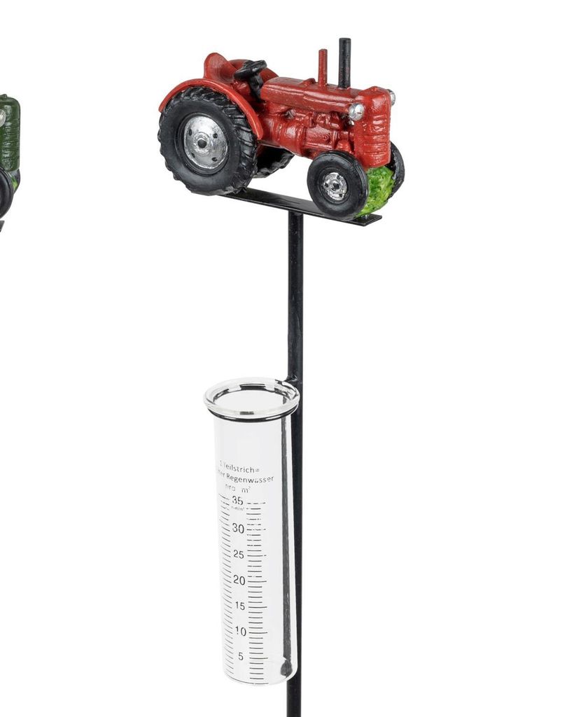 Gartenstecker Regenmesser Traktor ROT H. 90cm Formano Produktbild 