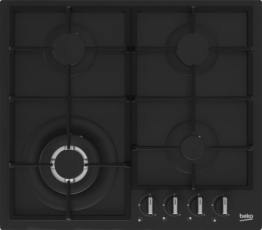 Beko HIYG 64225 SBO Kochfelder Schwarz Einbaukochfeld 60 cm de Gas 4 Zone(n)
