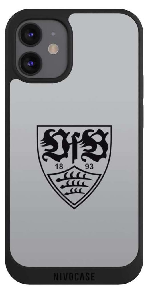 NIVOCASE Handyhülle für Apple iPhone 12 mini Hülle NIVOpure Case Schwarz Logo Offizielles Lizenzprodukt VfB Stuttgart