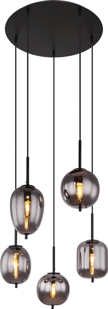 Globo Lighting Hängeleuchte Metall schwarz, 6x E14 Produktbild 1