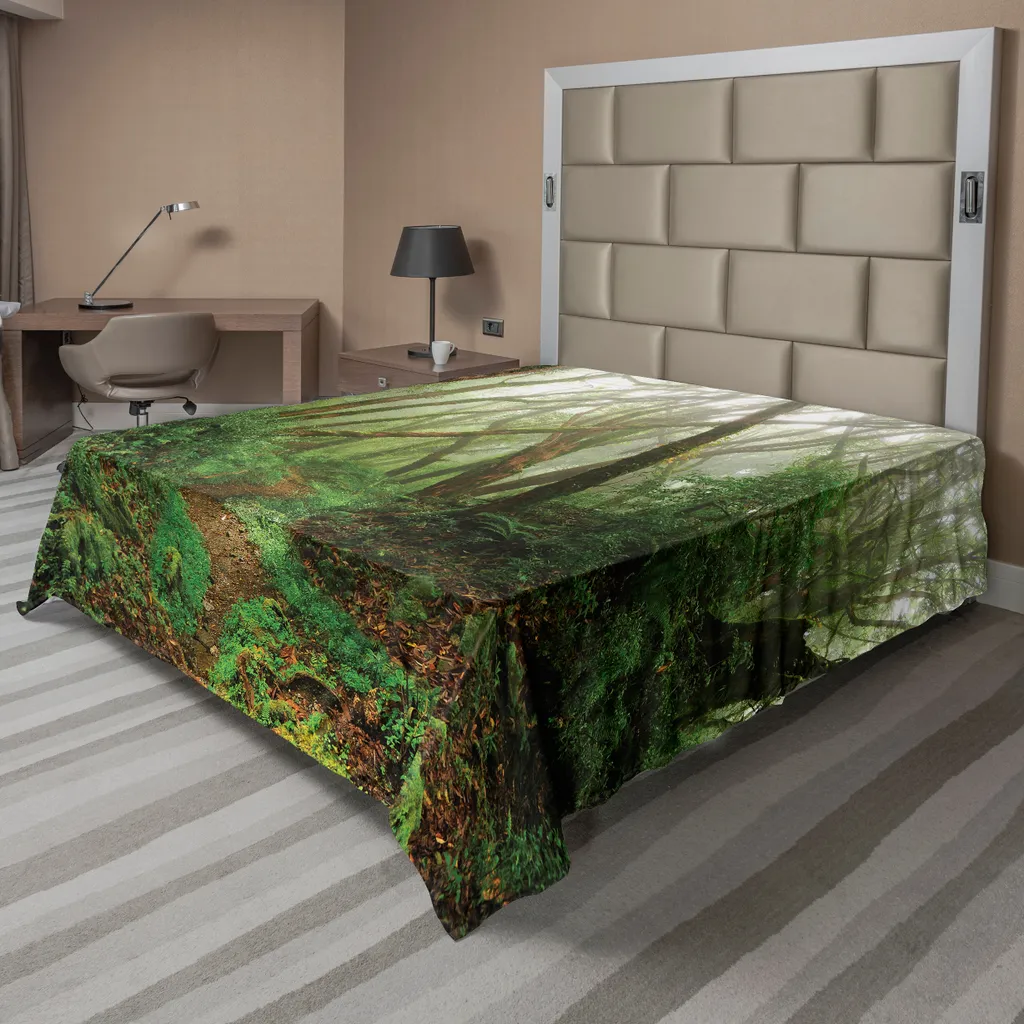 Drap de Lit Supérieur Imprimé Exotique Forêt Tropicale 266 x 260 cm