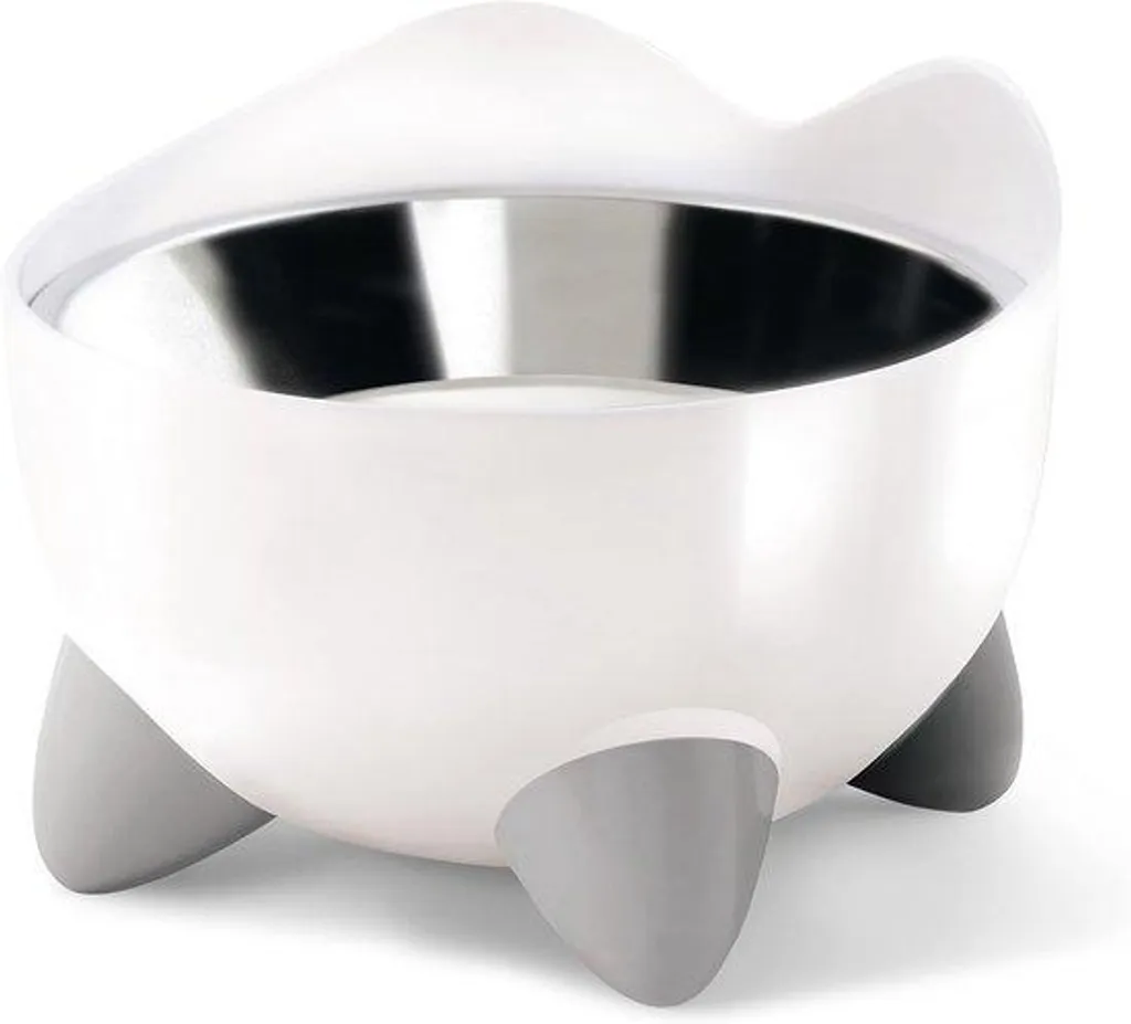 Boîte nourriture chat 200 ml ergonomique blanche : finissez-en avec le gâchis