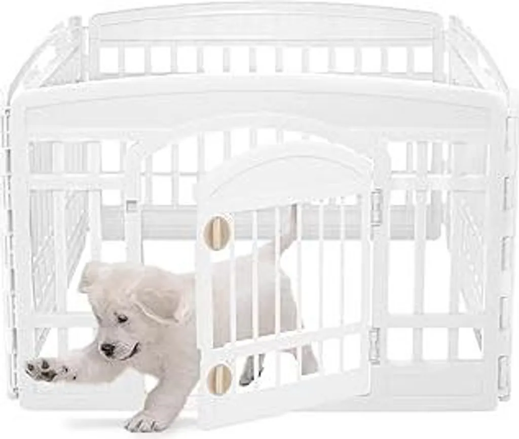 Iris Ohyama CI-604E Recinto Cani Plastica 4 Pannelli 60cm Bianco