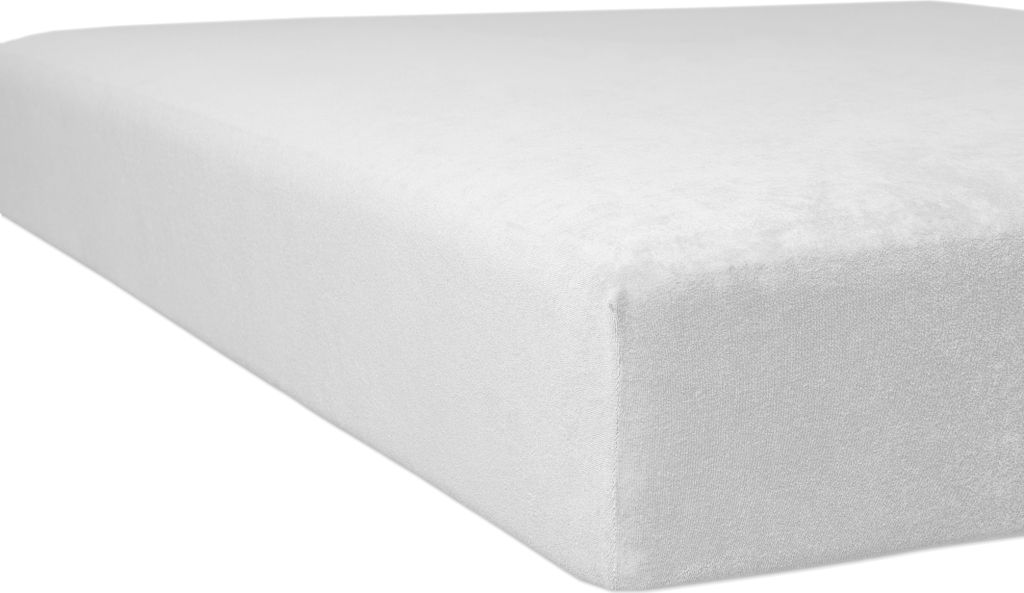 Kneer - Betttuch/Massageliegenbezug - *Qualität 10* Flausch-Frottee - Farbe: 01 Weiss - Größe: 60/190 - 65/200 cm m.Hohlsaum