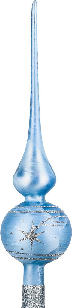 Weihnachtsbaumspitze Groß 35cm in Ice Blau Silber Komet