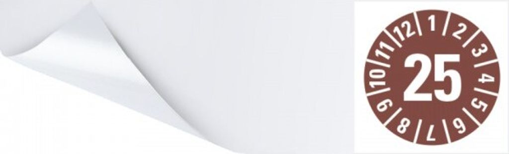 Dreifke Aufkleber I Kabelprüfplakette 25, braun, Folie, selbstklebend, 57x25...