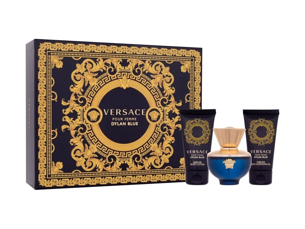 Parfum Durable Femme Versace Dylan Blue 50ml Coffret Soin Anti-Gaspillage