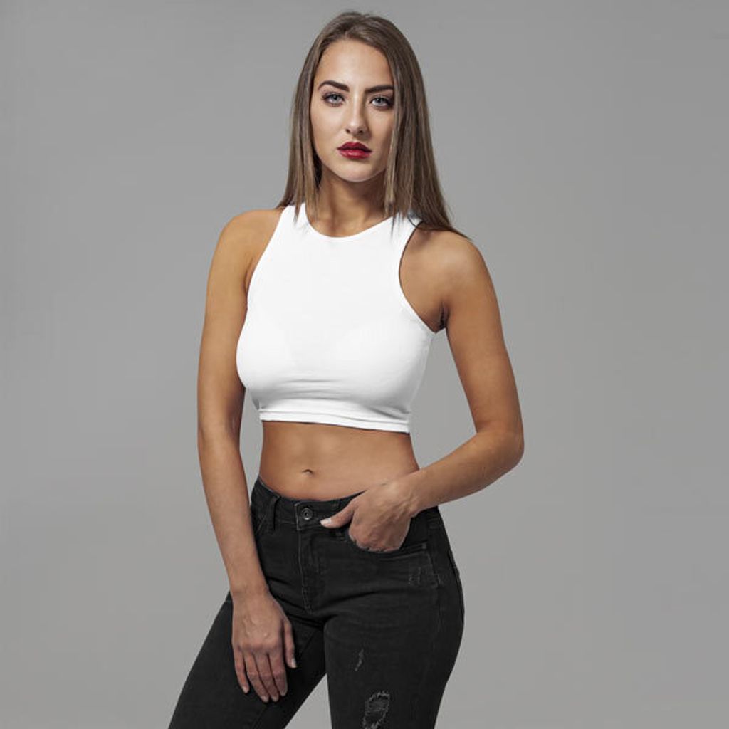 Urban Classics bauchfreies Damen-Top Outible weiß L