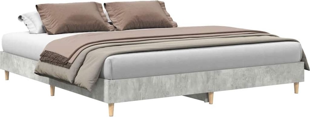 "SALE 2026"Bettgestell/Doppelbett ️Hochwertiges - Polsterbett Erwachsene/r /Kind - ohne Matratze - Betongrau 160x200cm Holzwerkstoff - Klassische...