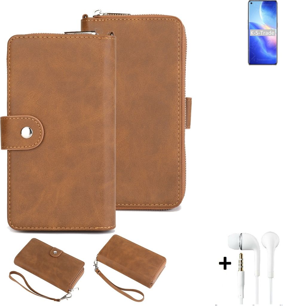 K-S-Trade 2in1 Handyhülle kompatibel mit Oppo Find X3 Neo + Kopfhörer Schutzhülle & Portemonnee Schutzhülle Tasche Handytasche Case Etui