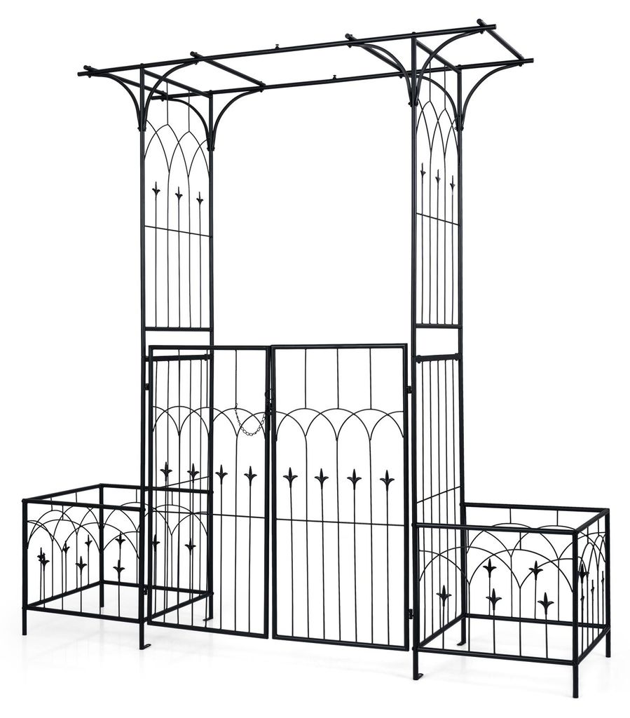 COSTWAY Arco per rose 200x56x206 cm in metallo, arco da Immagine del prodotto 
