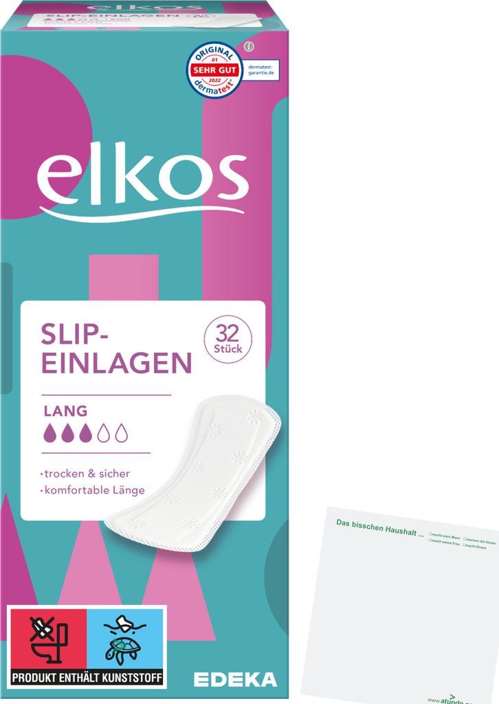 Elkos Slipeinlagen Lang (32 Stück) + usy Block Produktbild 