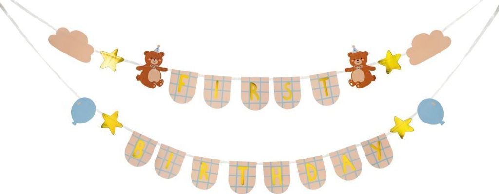 Banner zum ersten Geburtstag mit Teddybären, 2,55 m