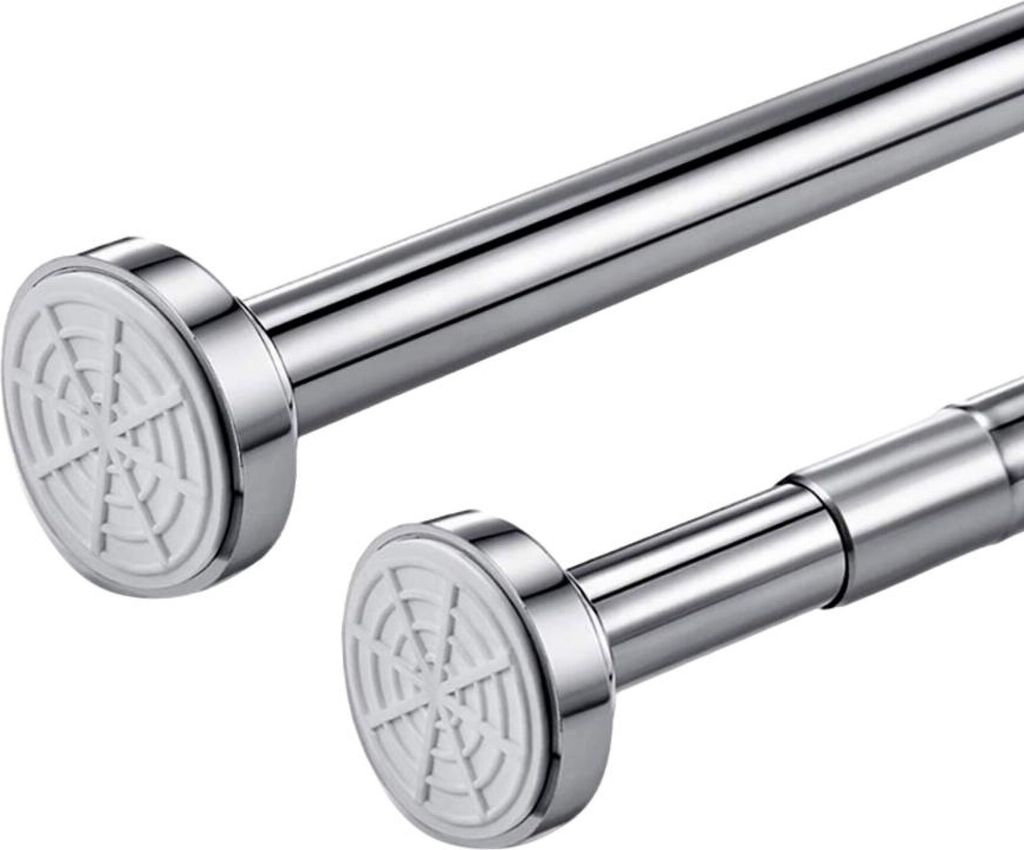 80cm Duschvorhangstange ohne Bohren verstellbar von 85cm bis 140cm, ausziehbare Teleskopstange für Dusche & Badewanne, Vorhangstange aus Edelstahl...