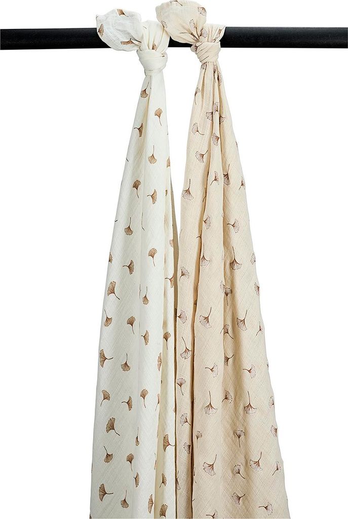 Meyco Baby Gingko Wickeltücher - 2er-Pack - Offwhite/Soft Produktbild 