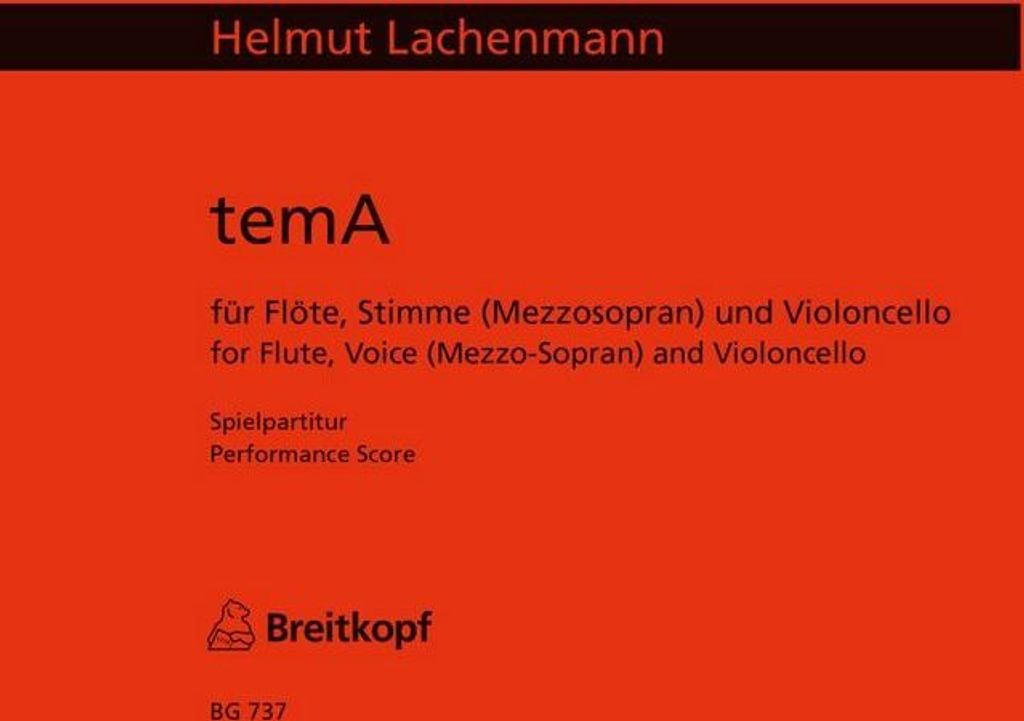 Tema für Flöte, Mezzosopran und Violoncello, Spielpartitur