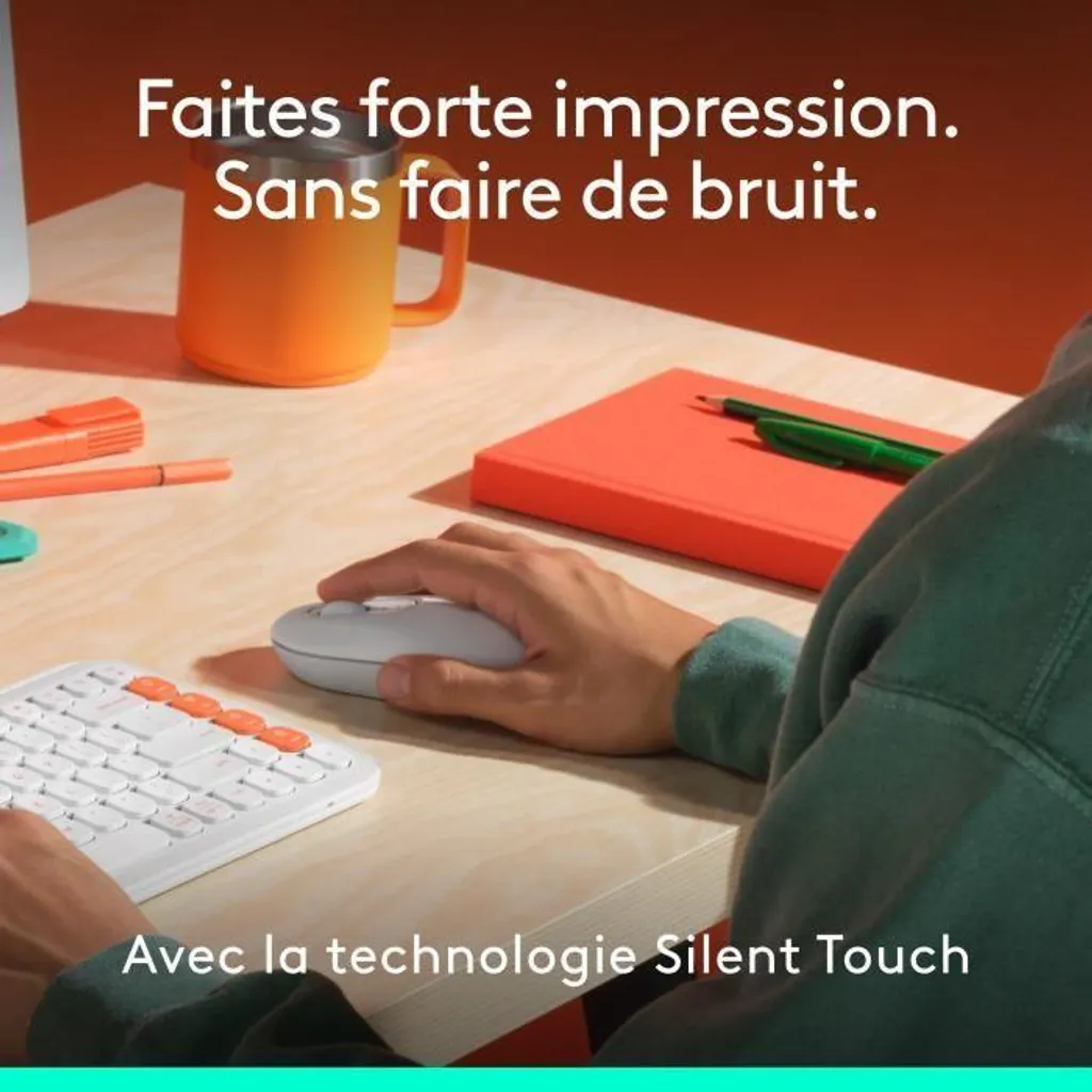Mouse Logitech Pop Wireless Bianco: Produttività Bluetooth e FLOW - 5