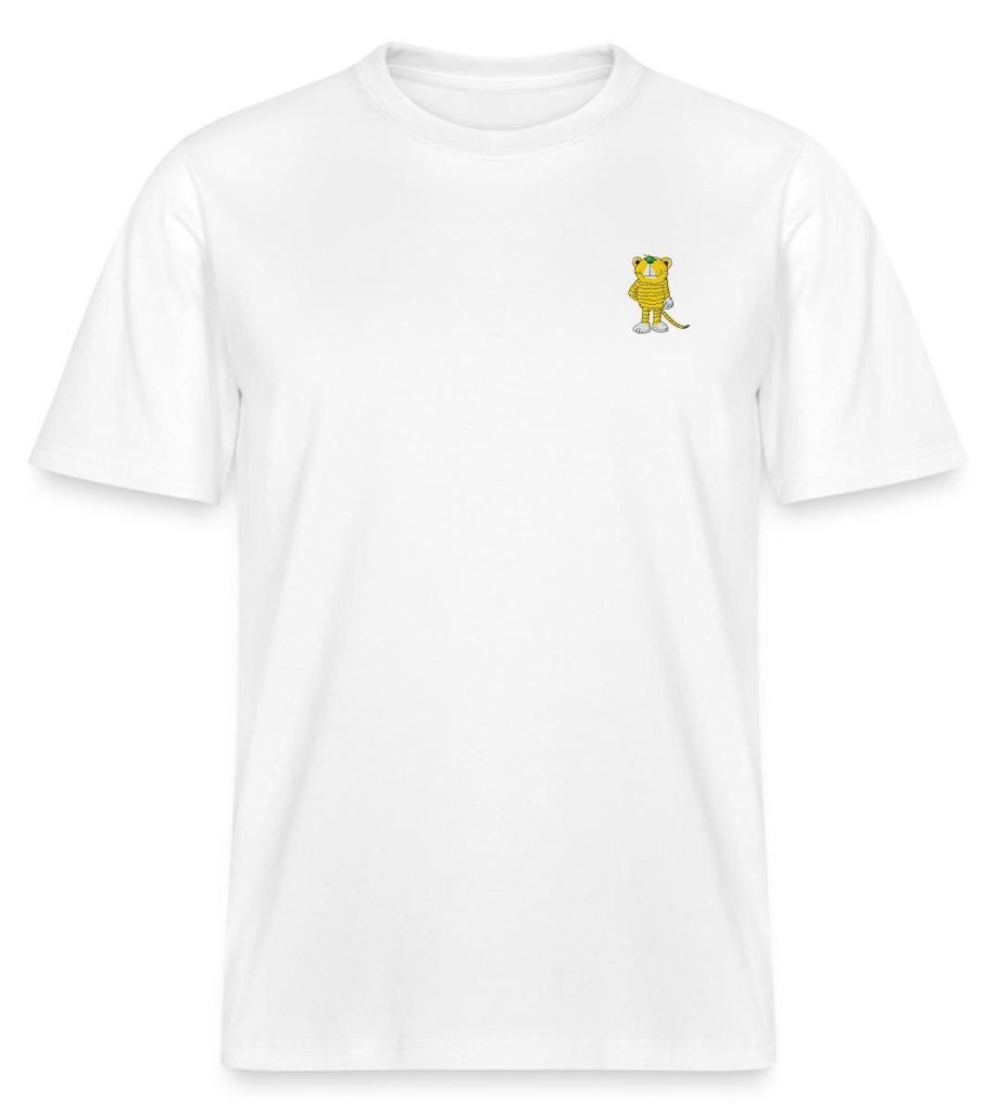 Spreadshirt Janosch Kleiner Tiger Stick Relaxed Fit Uni T-Shirt, M, Weiß
