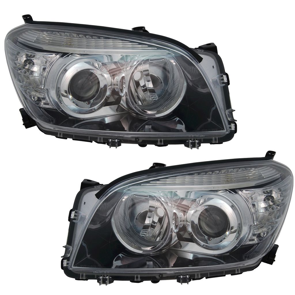 TYC Scheinwerfer Set für Toyota RAV4 III 05-09 H11 HB3 Schwarz Frontscheinwerfer