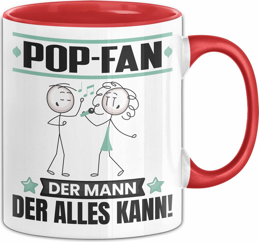Pop-Fan Tasse Geschenk für Pop-Fan Der Mann Der Alles Kann Geschenkidee zum Geburtstag (Rot)