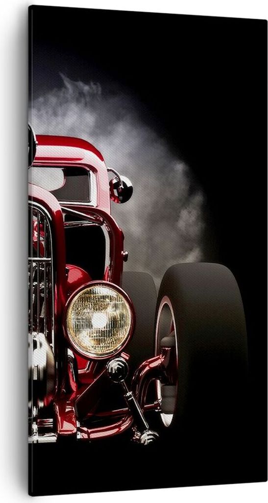 Bild auf Leinwand - Leinwandbild - Auto klassisch retro sport - 55x100cm - Wand Bild - Wanddeko - Leinwanddruck - Bilder - Kunstdruck - Wanddekorat...