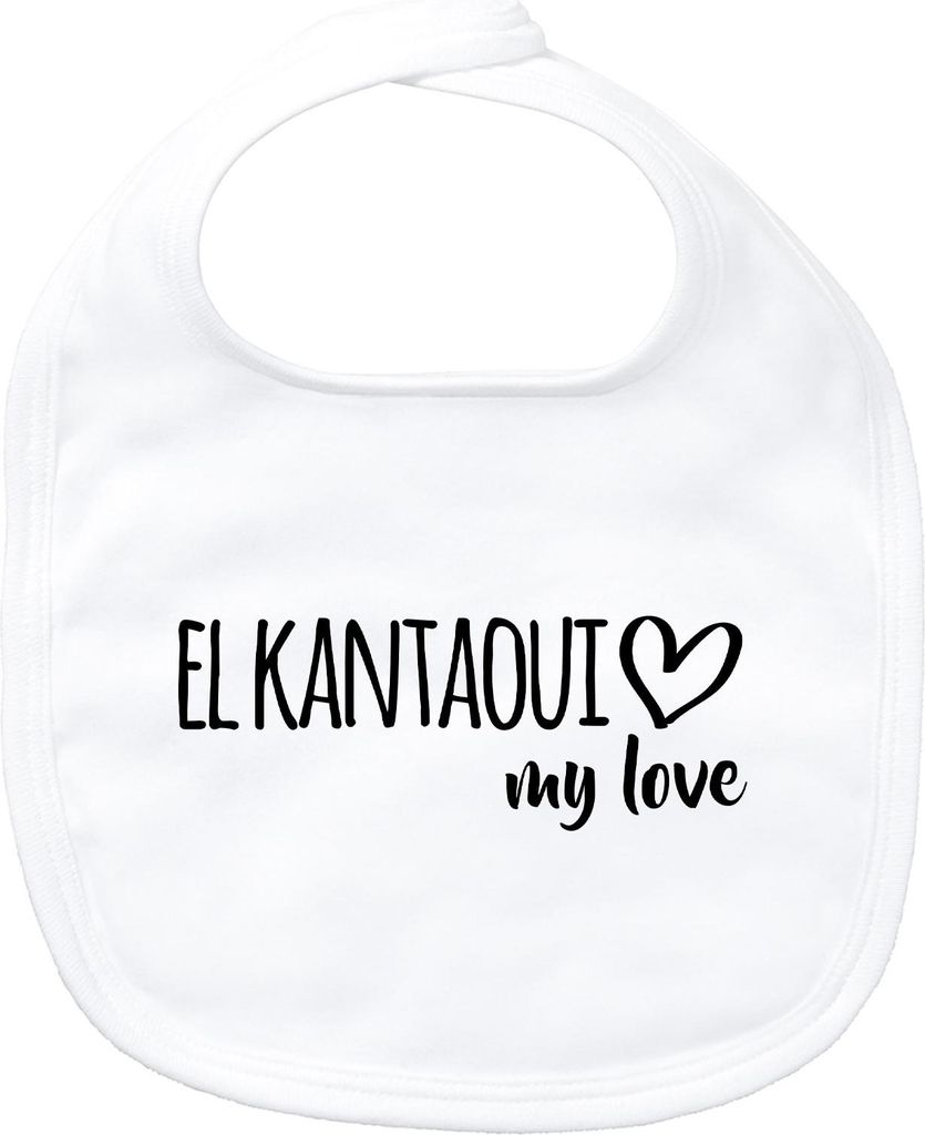 Huuraa Baby Lätzchen El Kantaoui my love White Klettverschluss Baumwolle Latz Geschenkidee