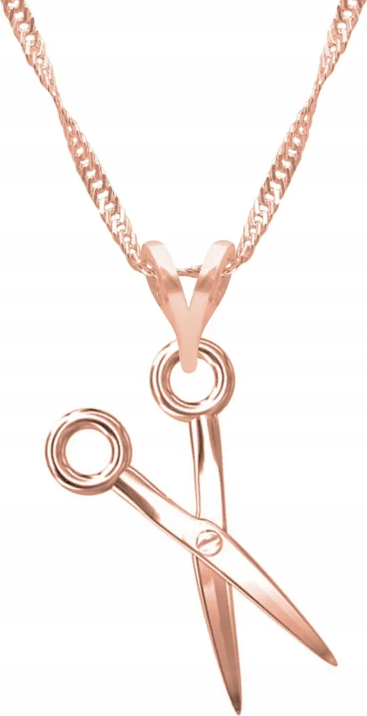 Collana Argento 925 Forbici Placcata Oro - Alta Qualità per Barbieri