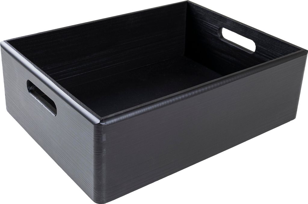 Creative Deco Caisse Bois Rangement Noir 40 x 30 x 13 cm Image du produit 