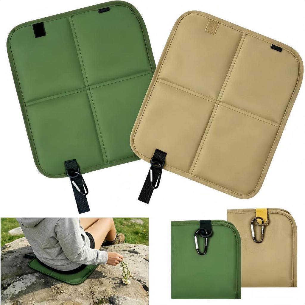 2er Set Sitzkissen Outdoor Faltbar, Thermo Komfort&wasserdicht, Sitzmatte für ideale Befestigung am Rucksack, Ultraleicht&kompakt für Camping,Wan...
