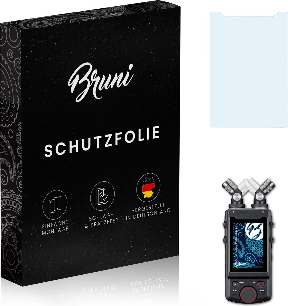 Bruni Basics-Clear 2x Schutzfolie kompatibel mit Tascam Portacapture X8 Folie