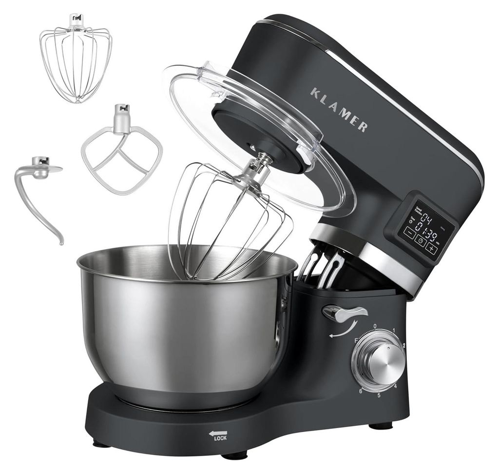 KLAMER Küchenmaschine Classic 1400 W – 5,5 L Rührschüssel Produktbild 