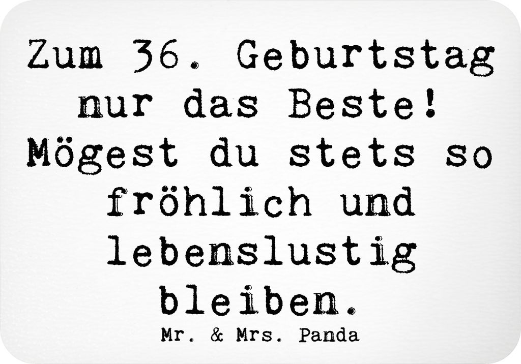 Mr. & Mrs. Panda Kühlschrankmagnet Spruch 36. Geburtstag - Weiß - Geschenk, einzigartig, Happy Birthday, zettelhalter, fröhlich, besonderer Anla...