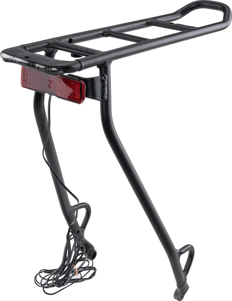 Porte-bagages vélo 28 pouces arrière Shine Evo Racktime avec feu LED