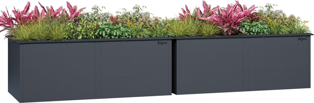 Zelsius Hochbeet für Garten, 200 x 100 x 77 cm | Anthrazit Produktbild 2