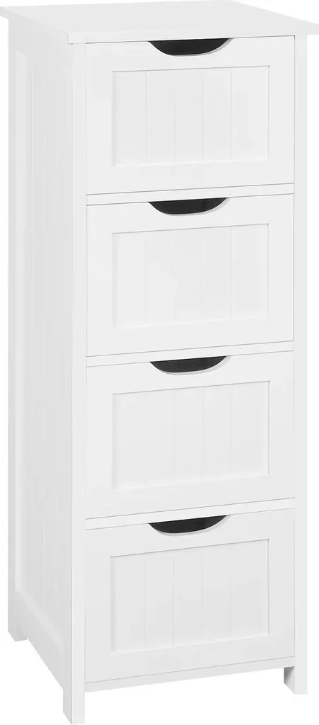 Occasione Mobile Bagno 4 Cassetti Bianco MDF 28x30x82 cm Montaggio Facile
